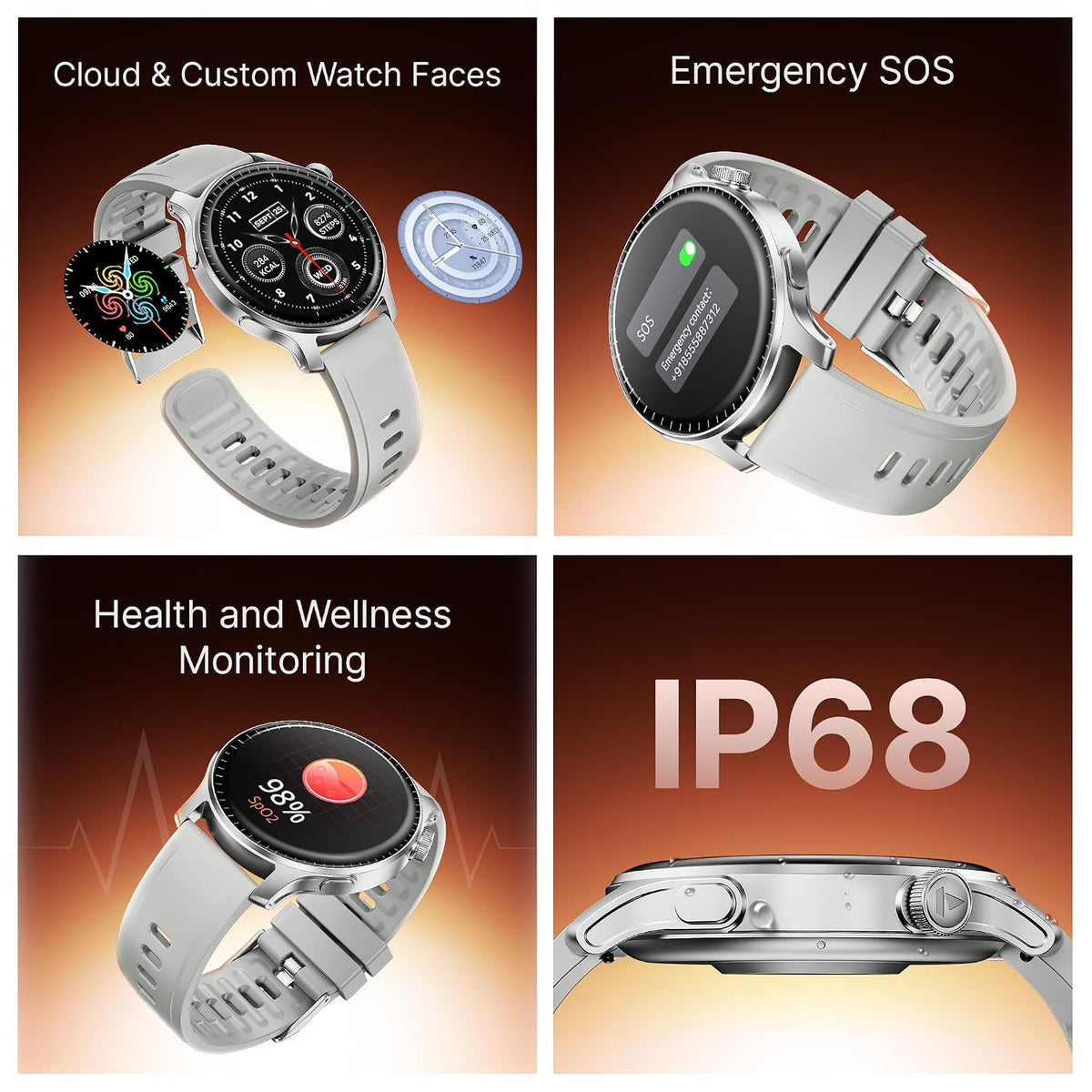 boAt Ultima Prime smartwatch with 1.43” AMOLED Display, AOD, Personalized Fitness Nudges, Functional Crown,100+ Sports Modes, Create Your Own Watchface, smartwatch for man and Woman (Silver Mist)