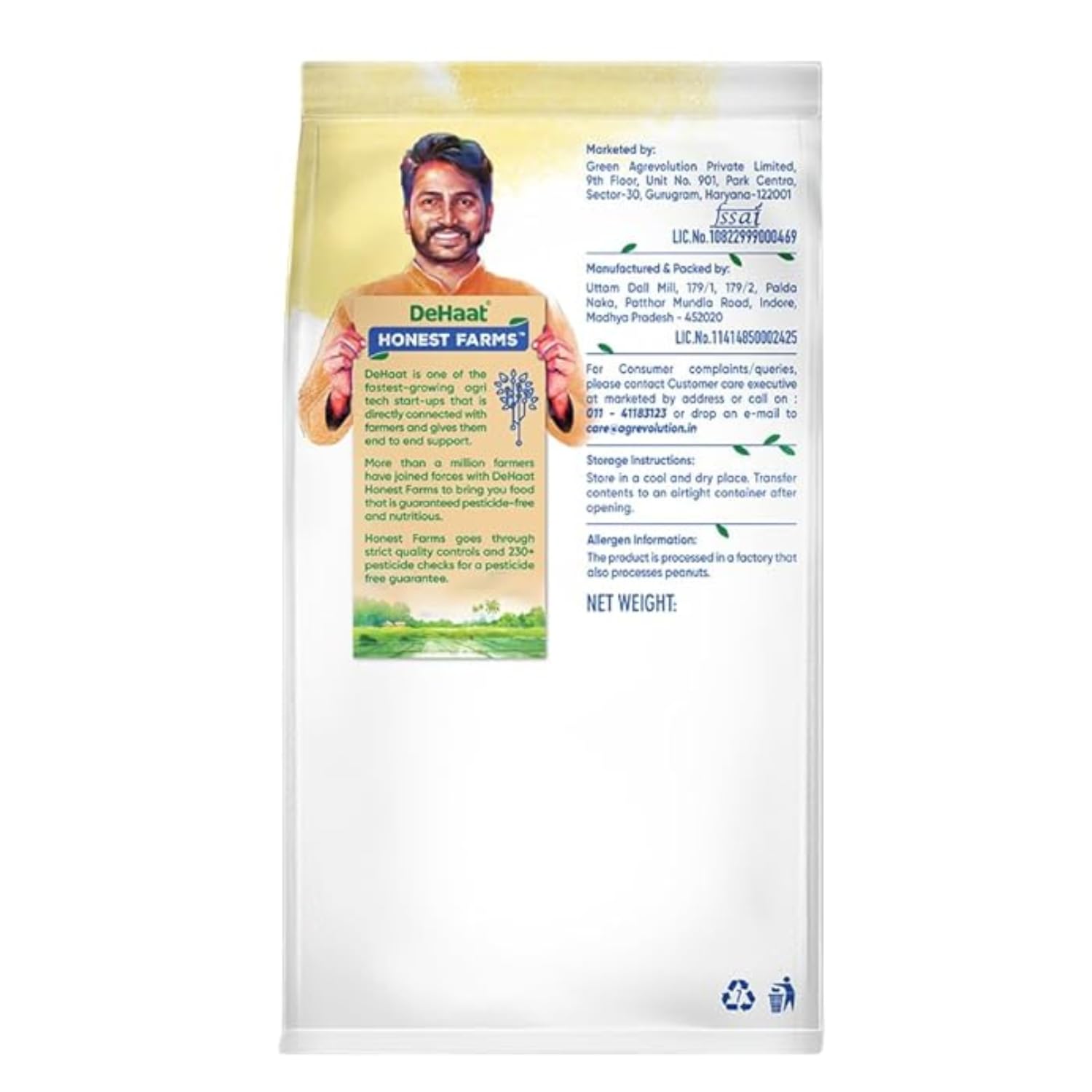 DeHaat Honest Farms Pesticide Free Unpolished Green Moong 500 GM