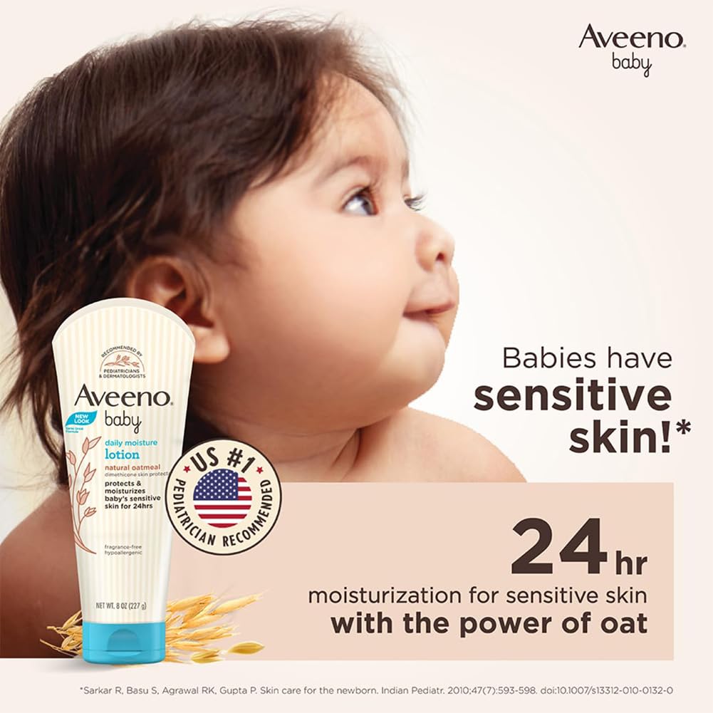 Combo Pack: Aveeno Baby Daily Moisturizing Wash & Shampoo (354ml) + Daily Moisture Lotion (227g) + Soothing Relief Moisture Cream 100g