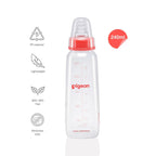 Pigeon Peristaltic Feeding Bottle 240ml Red with L Nipple | Natural Baby Feeding Bottle | BPA Free