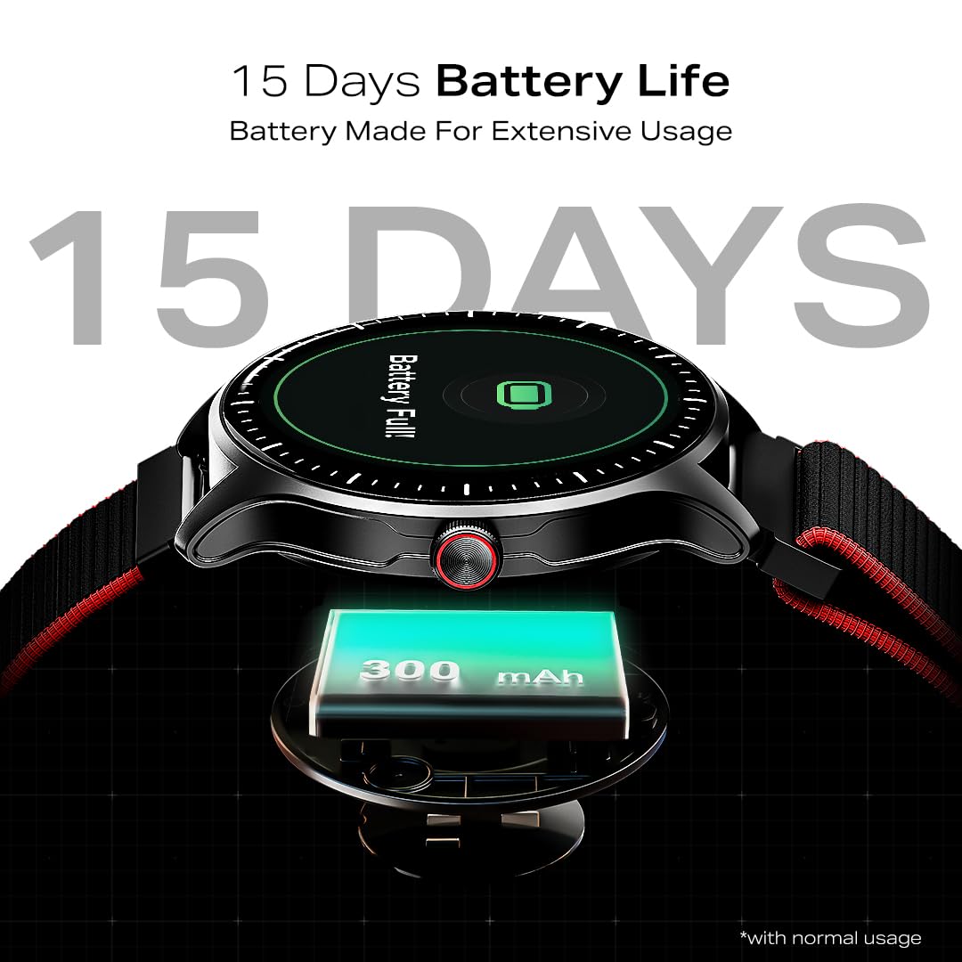 boAt Valour Watch 1 GPS, AI Based Auto Gym Mode, Built-in GPS, Advanced X2 Chip, 6-axis sensors, 3 ATM,15 Days Battery,1.43" AMOLED Display w/Gorilla Glass Smart Watches for Man (Fusion Black)
