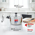 Prestige 5 Litre Triply Svachh Outerlid Pressure Cooker|Deep lid for spillage control|Gas & Induction Compatible|Triply body for even heating|Gasket Release System|5 Years warranty|ISI certified