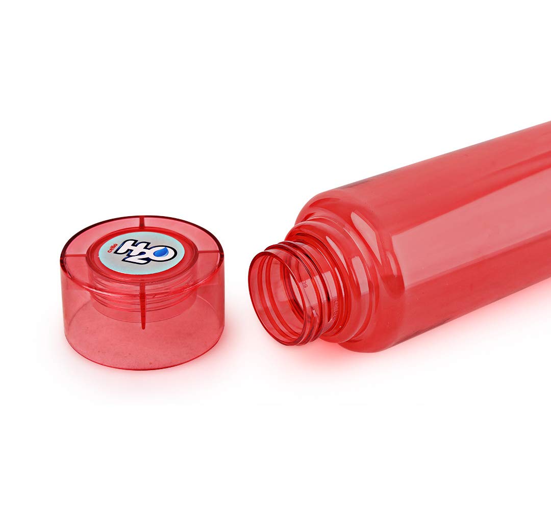CELLO H2O Round Unbreakable Plastic Water Bottle Premium Edition | Lid is sealed by a silicone ring | Leak proof & break-proof | 1 Liter | Pink