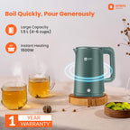 Orient Electric Powerhot 1.5 L Electric Kettle | Cool Touch Body | Faster Heating | Auto Cut Off Mechanism | 360° Rotating Base | Green