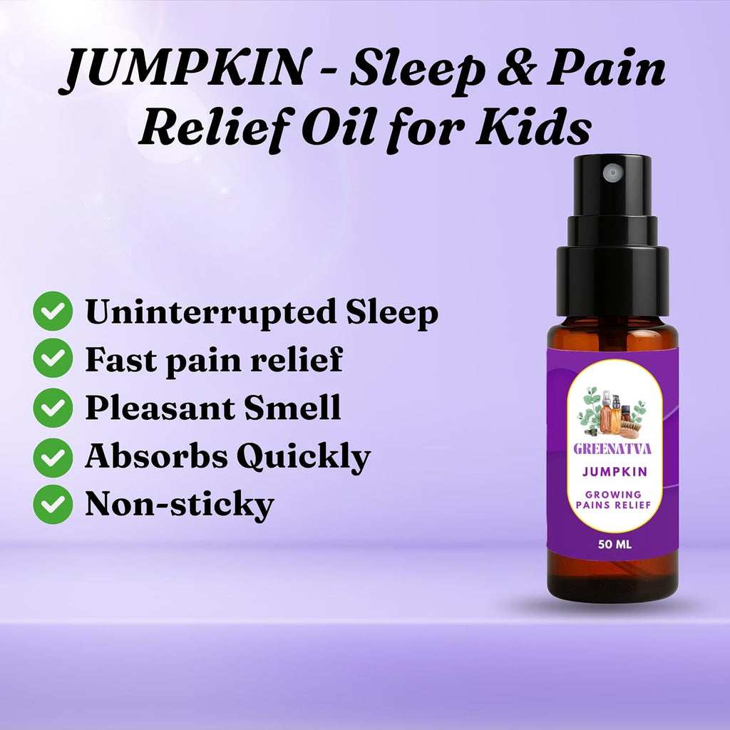 Jumpkin by Greenatva - Massage and Sleep Oil for Kids, Growing Pain Relief for Kids