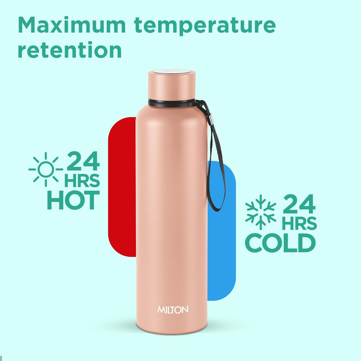 Milton Aura 1000 Thermosteel Water Bottle, 24 Hr Hot and Cold I Leak Proof Lid, ISI Certified I Vacuum Insulated I for Office, Gym, School I Beige