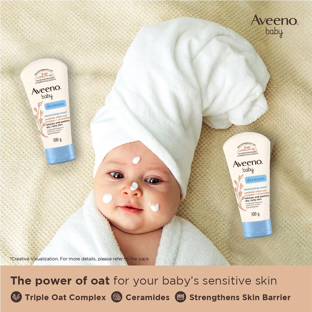 Combo Pack: Aveeno Baby Daily Moisturizing Wash & Shampoo (354ml) + Daily Moisture Lotion (227g) + Soothing Relief Moisture Cream 100g