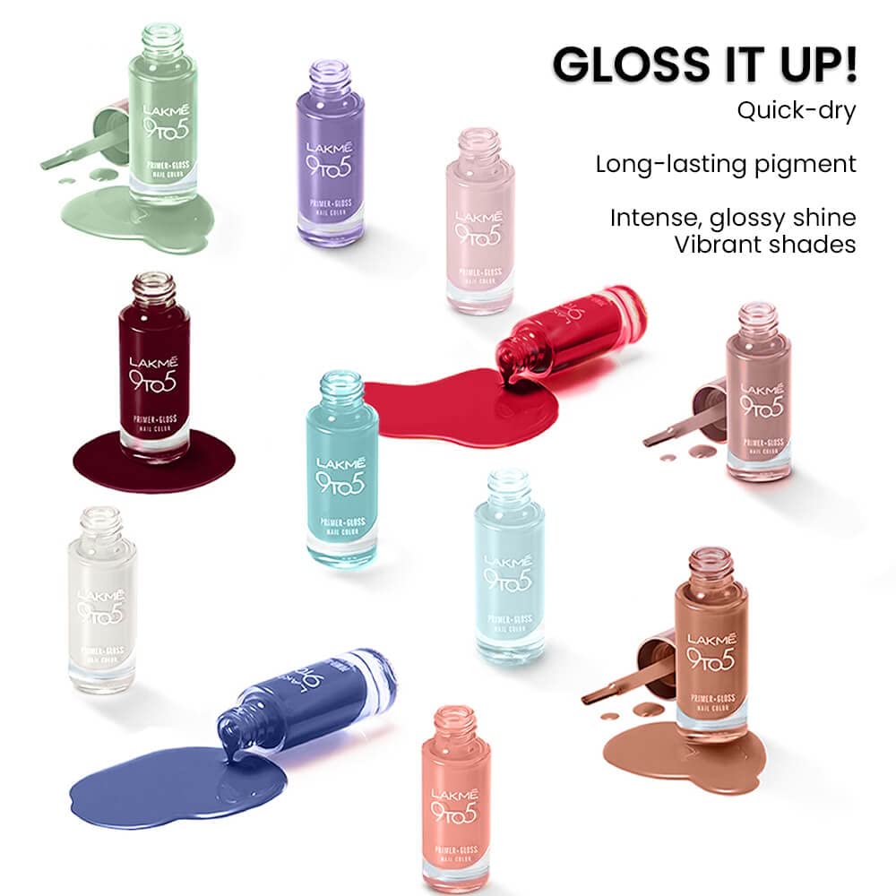 LAKMÉ 9 To 5 P+G Nail - Lush Lavender, 6 Ml, Glossy Finish