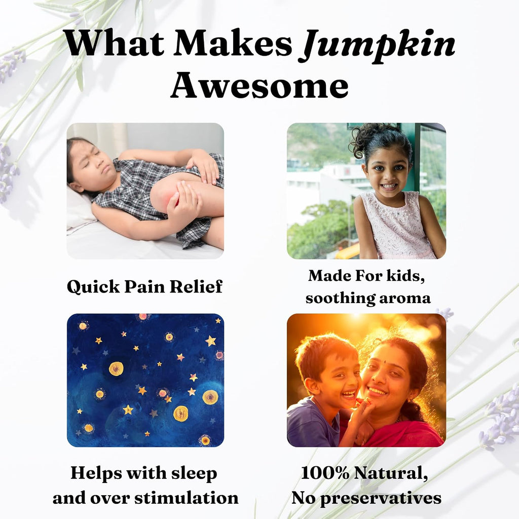 Jumpkin by Greenatva - Massage and Sleep Oil for Kids, Growing Pain Relief for Kids