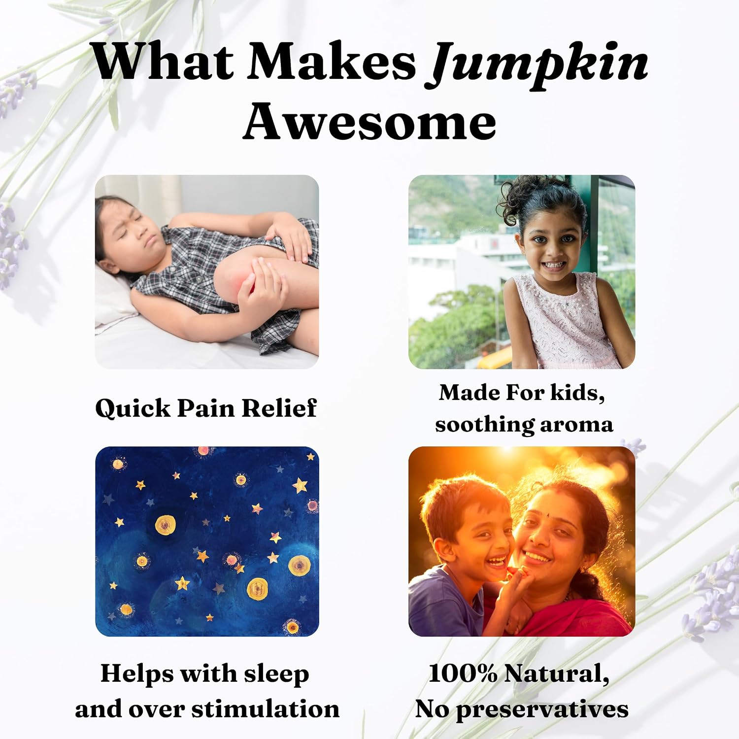 Jumpkin by Greenatva - Massage and Sleep Oil for Kids, Growing Pain Relief for Kids