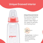Pigeon Peristaltic Feeding Bottle 240ml Red with L Nipple | Natural Baby Feeding Bottle | BPA Free