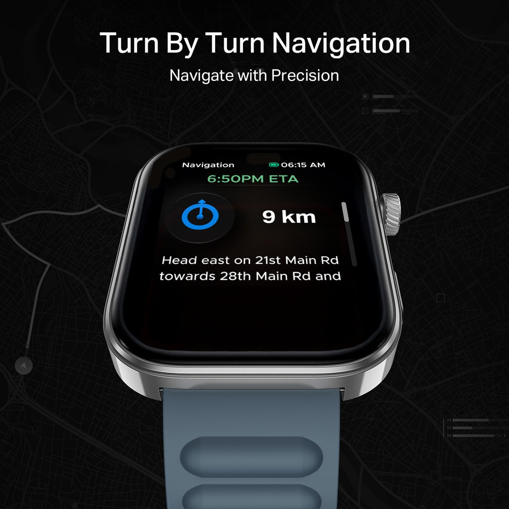 boAt Chrome Endeavour, Premium Metal Body, 1.96”(4.97cm) AMOLED Display,AI Coach Health Insights,Advanced S1 Processor,HRV,VO2 Max,Auto Watchface Refresh, Smart Watch for Men & Women (Magnetic Blue)