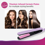 Philips India's No.1 Hair Styling Brand Hair Straightener, Minimized Heat Damage,SilkProtect Care, Titanium Ceramic Plates,Smooth Shiny Straight Hair, 2 Temperature Settings,For Indian Hair,BHS393