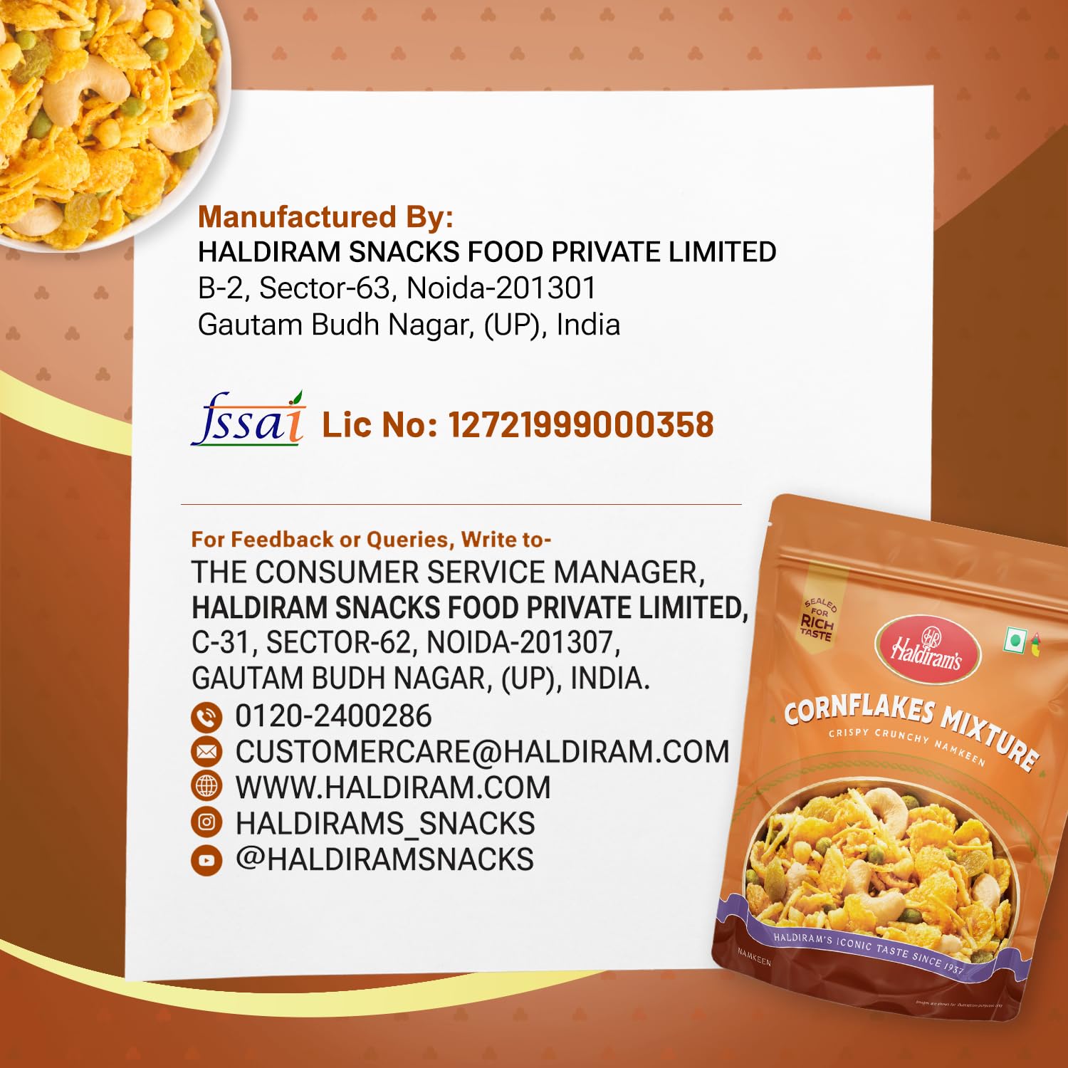 Haldirams Namkeen - Cornflake, Mixture 200g