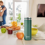 Milton Shiny 300 Thermosteel Water Bottle 280 ml, Long Hours Hot and Cold I Leak Proof Lid, ISI Certified I Vacuum Insulated I for Office, Gym, School I Green