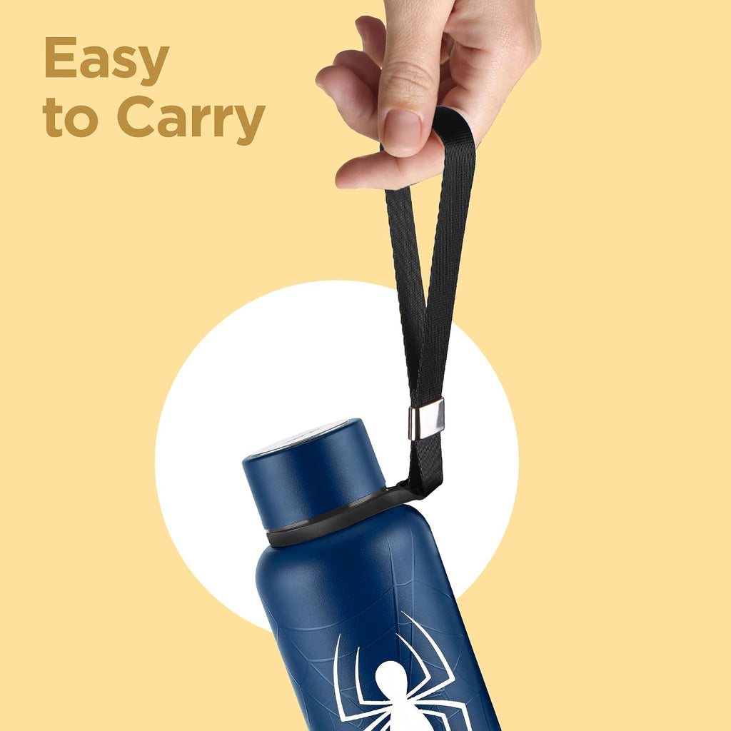 Milton Artedge 1000 Thermosteel ISI Certified Water Bottle, 1000 ml Stainless Steel, 24 Hr Hot and Cold I Leak Proof, Vacuum Insulation, for Office, School, Gym, Dark Blue Spider MAN