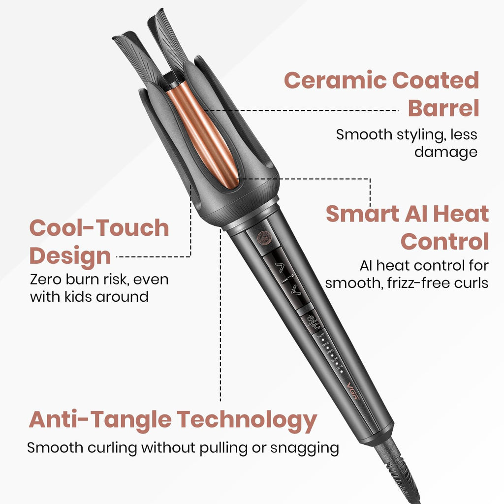 VGR Automatic Hair Curler for Women | Smart 2-Way Rotating Curling Iron | 32mm Ceramic Barrel