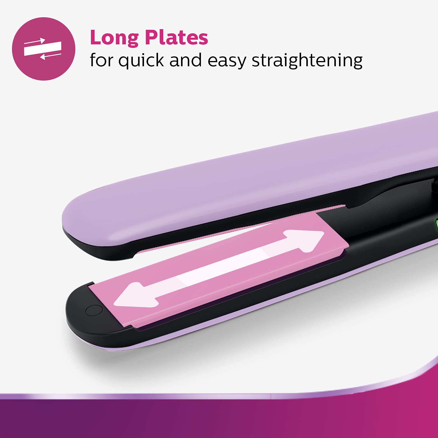 Philips India's No.1 Hair Styling Brand Hair Straightener, Minimized Heat Damage,SilkProtect Care, Titanium Ceramic Plates,Smooth Shiny Straight Hair, 2 Temperature Settings,For Indian Hair,BHS393