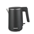 Borosil 1 L 1200W Stainless Steel Cooltouch Electric Kettle | Boil Water for Tea/Coffee/Soup/Noodles | Water Heater Jug | Auto Cut-off, Dry Boil Protection | Multipurpose Kettle | 1 Year Warranty