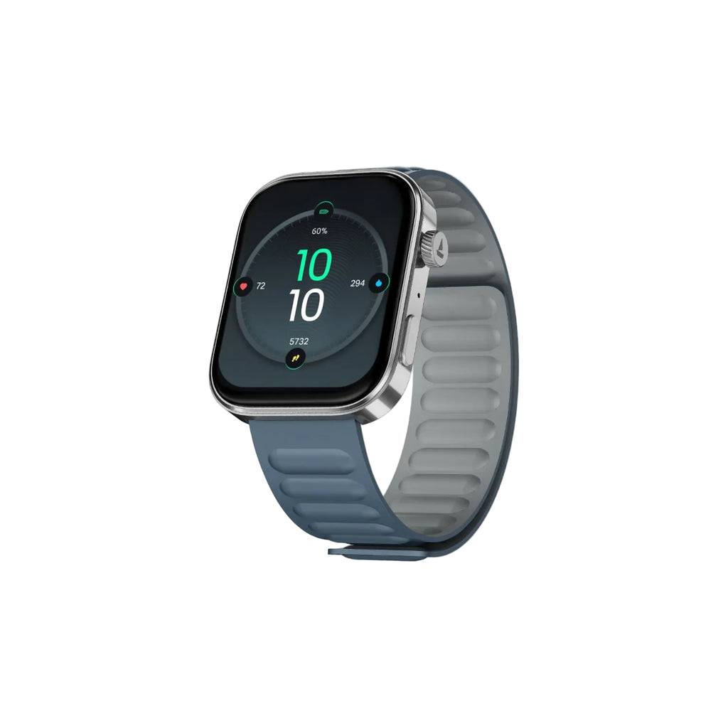 boAt Chrome Endeavour, Premium Metal Body, 1.96”(4.97cm) AMOLED Display,AI Coach Health Insights,Advanced S1 Processor,HRV,VO2 Max,Auto Watchface Refresh, Smart Watch for Men & Women (Magnetic Blue)