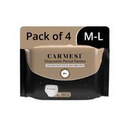 Carmesi Disposable Period Panties for Women & Girls - Pack of 4 (M-L) | 360° Protection for Super Heavy Flow | Leak Proof & No Rashes | Maternity Panties | All Night Protection | Ultra Absorbent Core