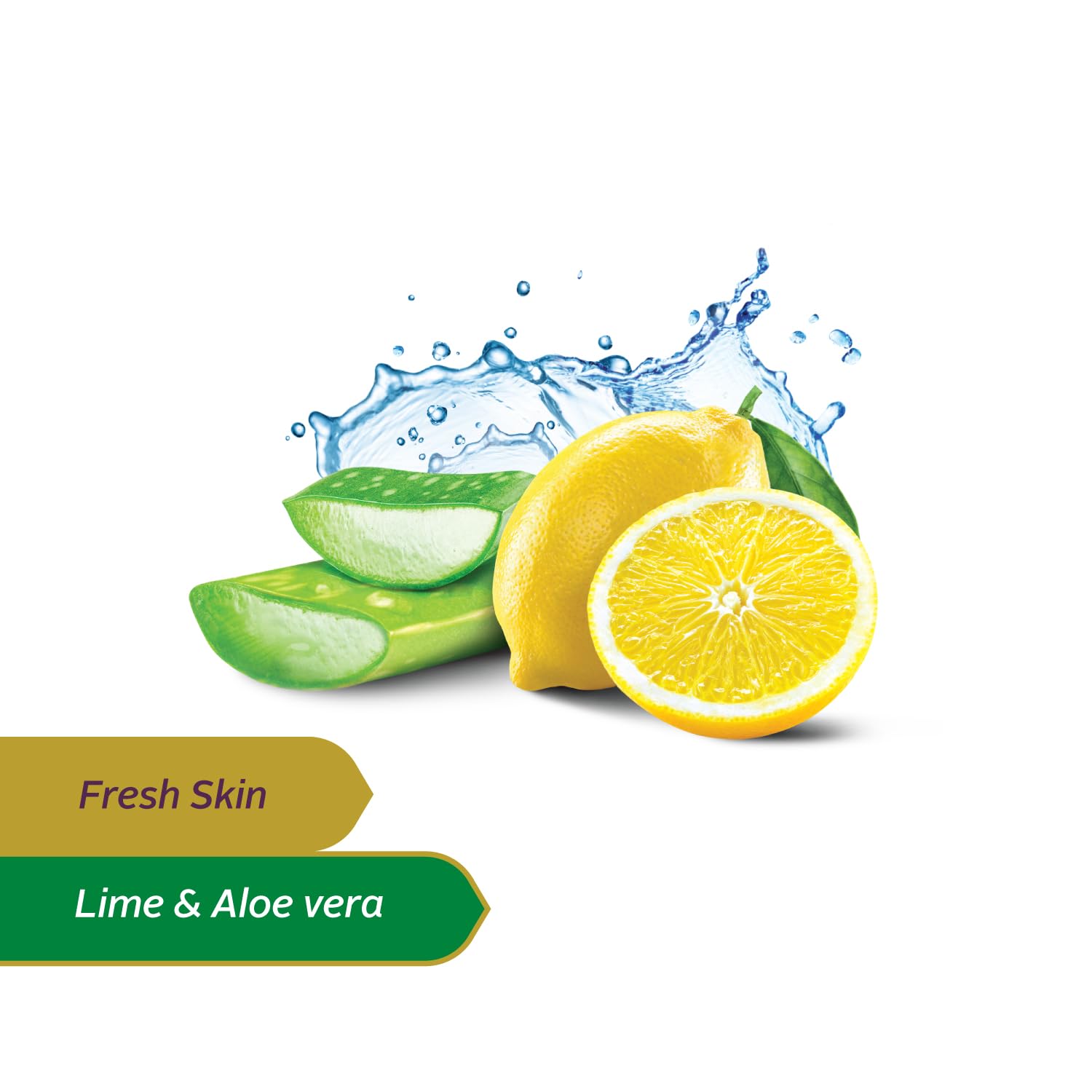 Santoor Fresh Skin Aloe Vera & Lime Bathing Soap with Nourishing & Anti-Aging Properties| For Smooth & Soft and Younger-Looking Skin| For All Skin Types| 125g, Pack of 4