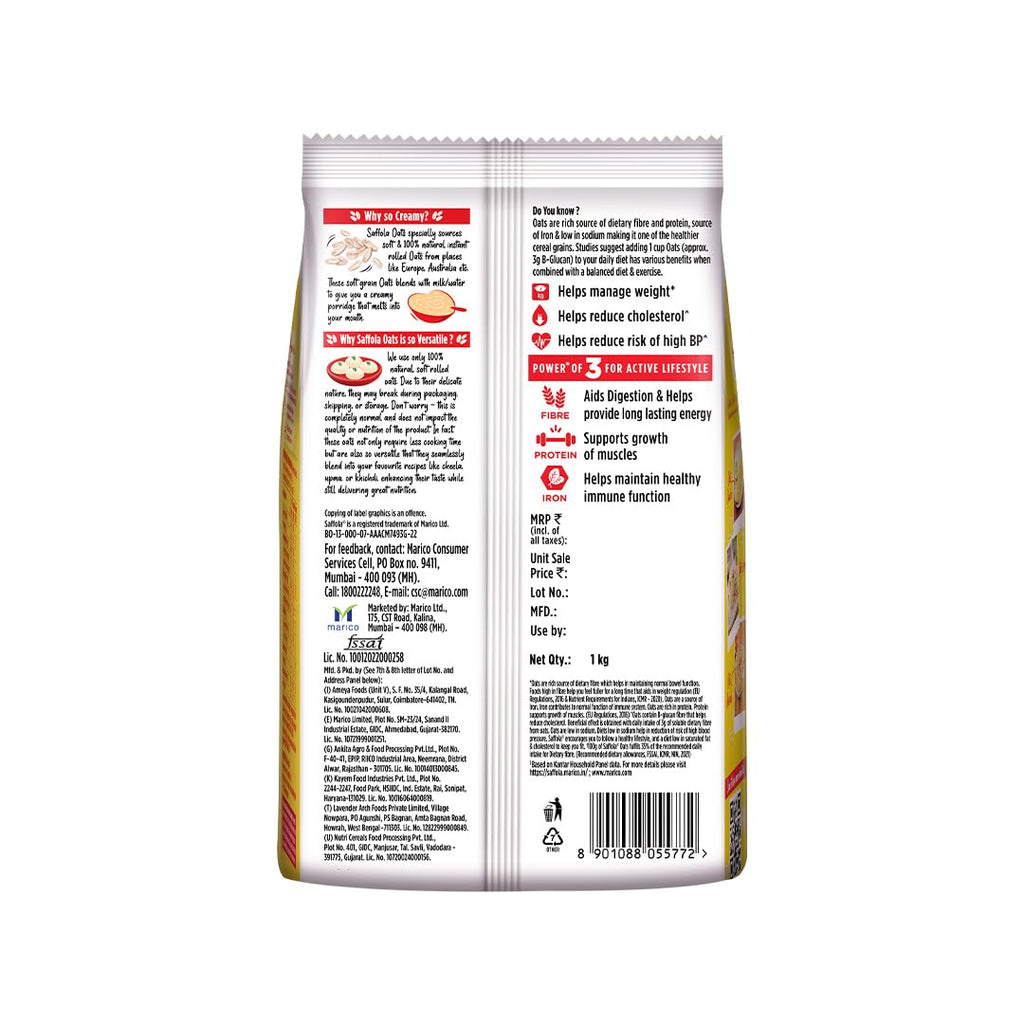 Saffola Oats soft & creamy, 1kg