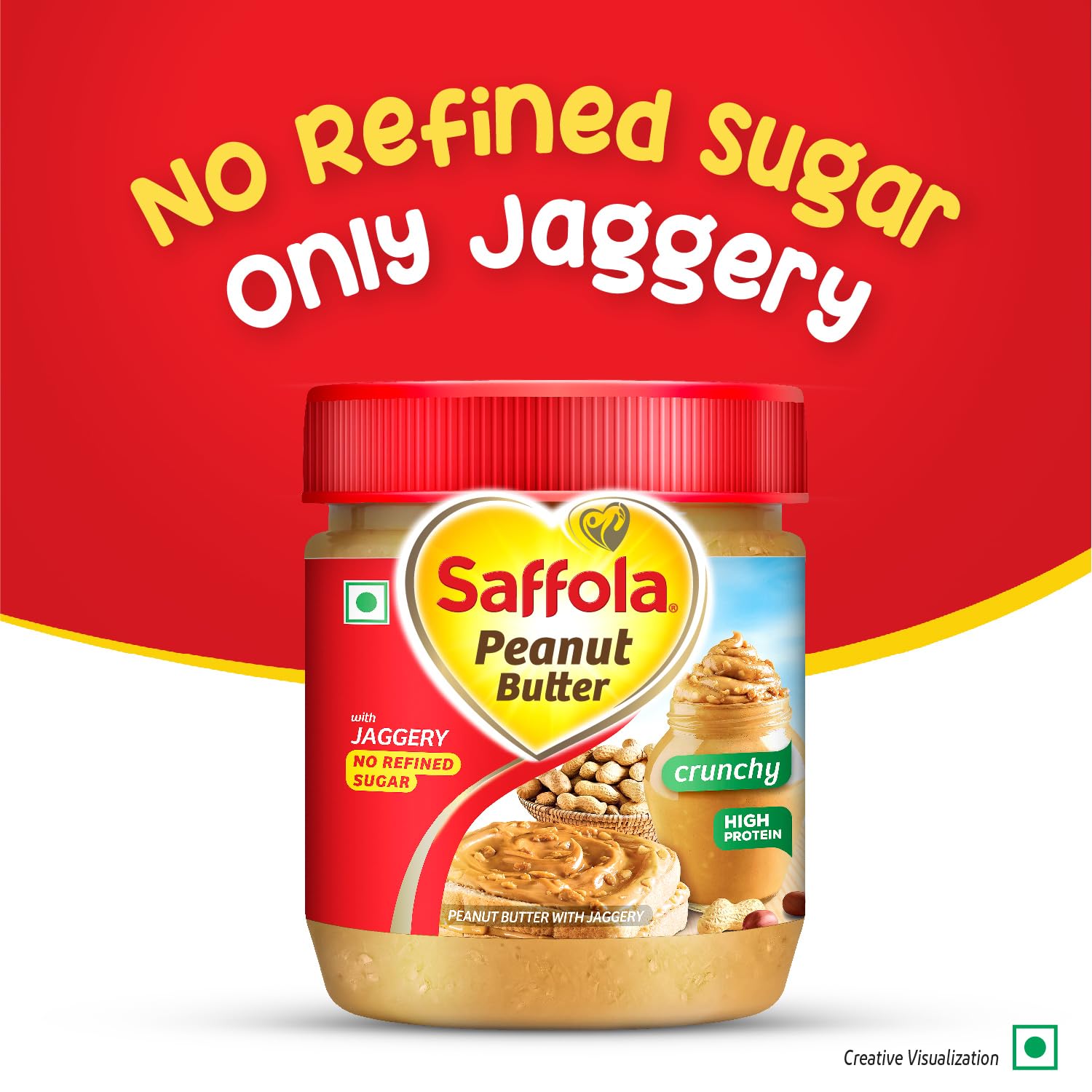 Saffola Peanut Butter with Jaggery, Crunchy 350 gm