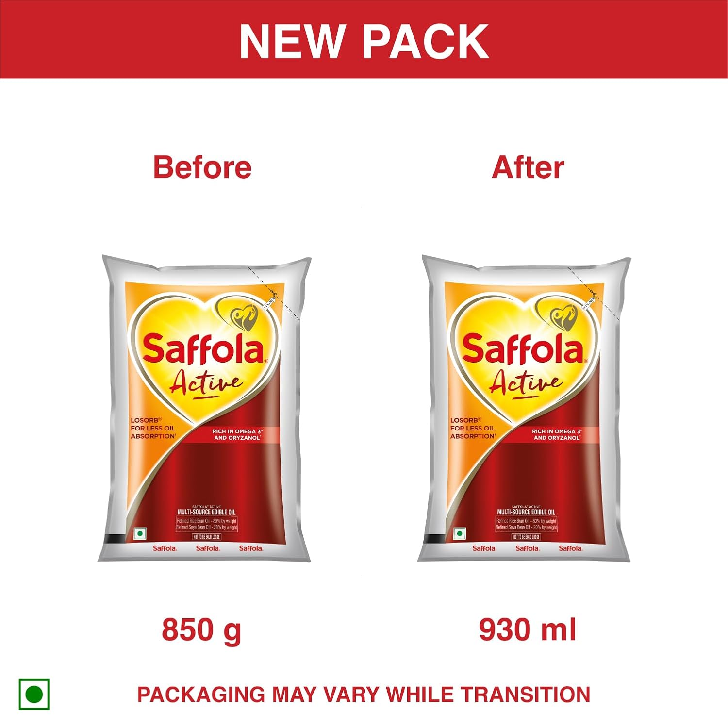 Saffola Active Refined Cooking oil 930ml