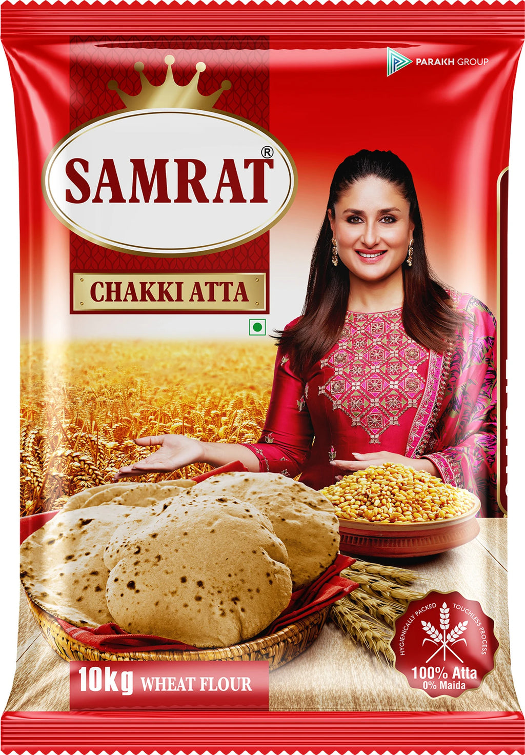 Samrat Chakki Atta |100% Whole Wheat Flour | Gehun Ka Atta (No Maida) (10 kg)