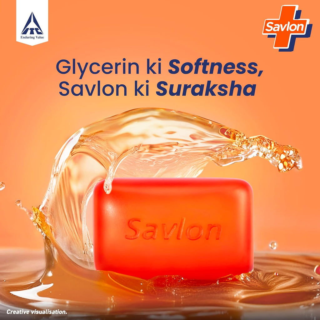 Savlon Moisturizing Glycerin Bathing Soap Bar 600g (120g Pack of 5) | 99.9% Germ Protection | Natural-Origin Glycerin | Value Family Pack | Soft Moisturized...