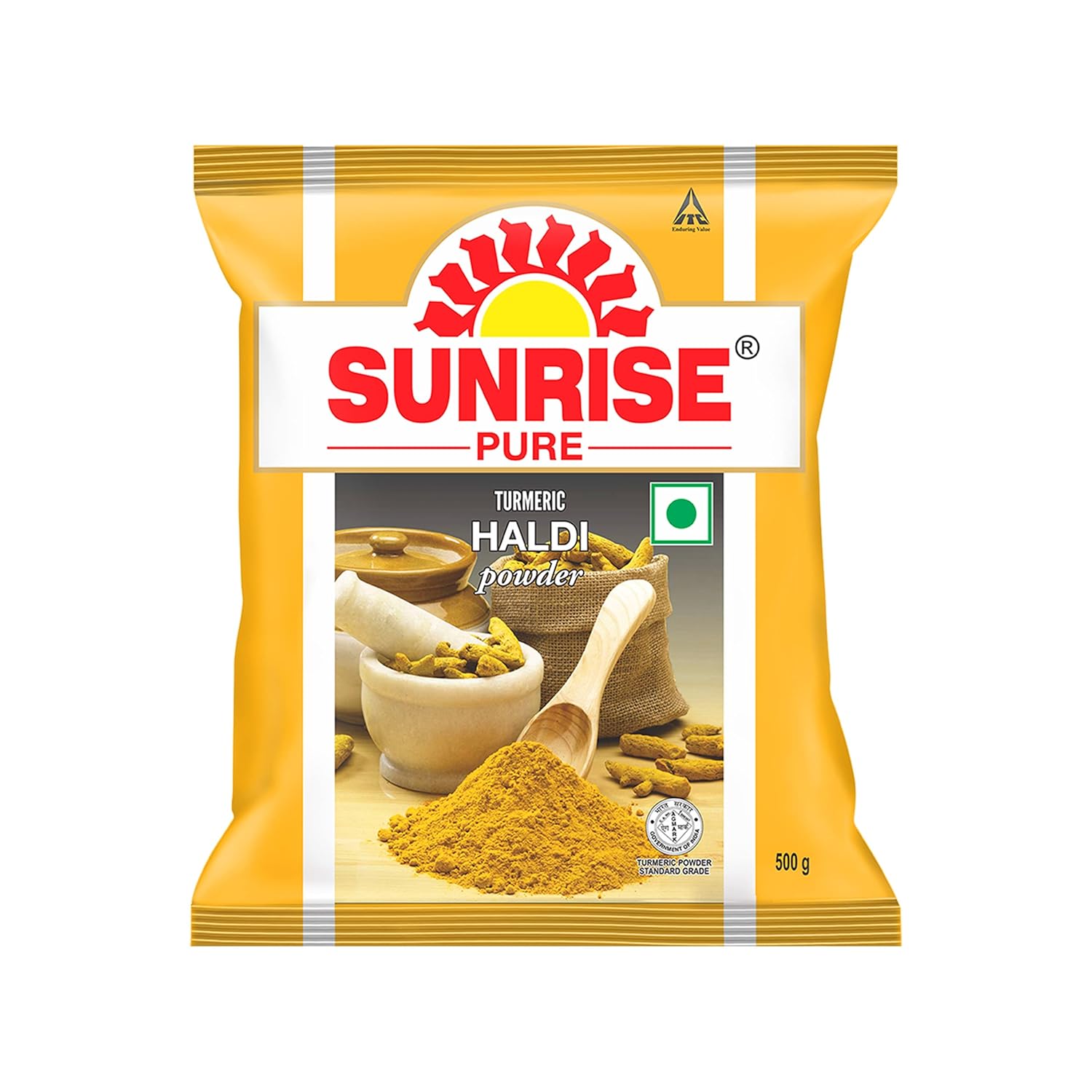 Sunrise Pure Turmeric Spice Powder Pouch, 500 Gram