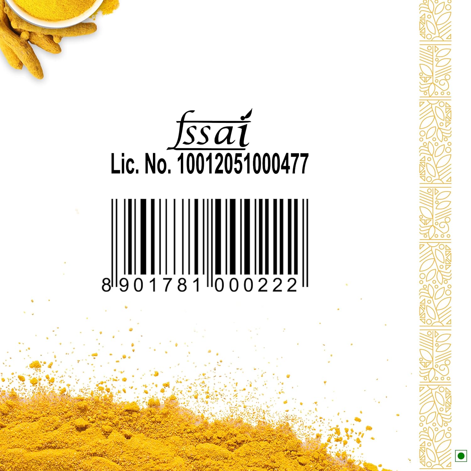 Sunrise Pure Turmeric Spice Powder Pouch, 500 Gram