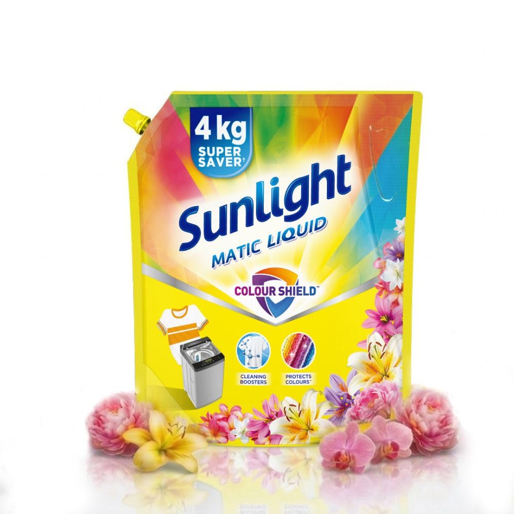 SUNLIGHT Matic Liquid Detergent with Colour Shield for Bright & Colorful Clothes