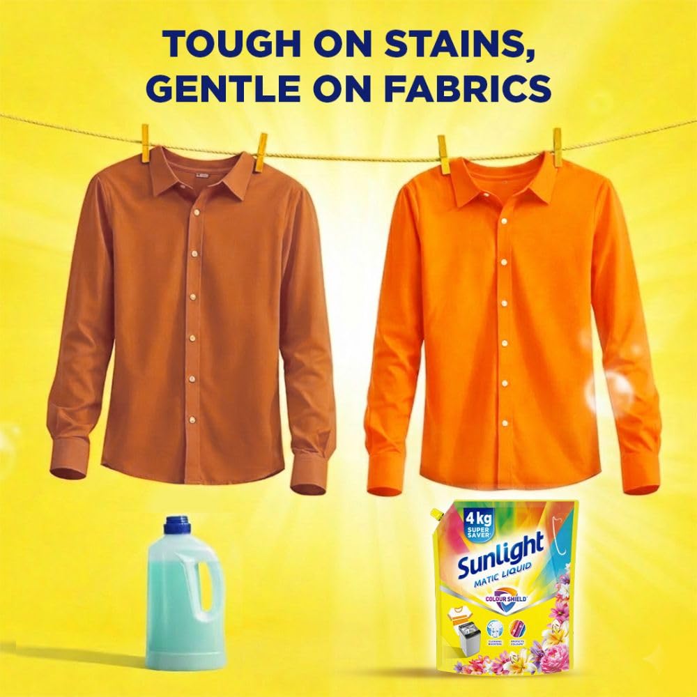 SUNLIGHT Matic Liquid Detergent with Colour Shield for Bright & Colorful Clothes