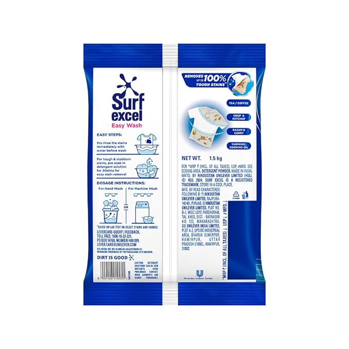 Surf Excel Easy Wash Detergent Powder - 1.5 kg