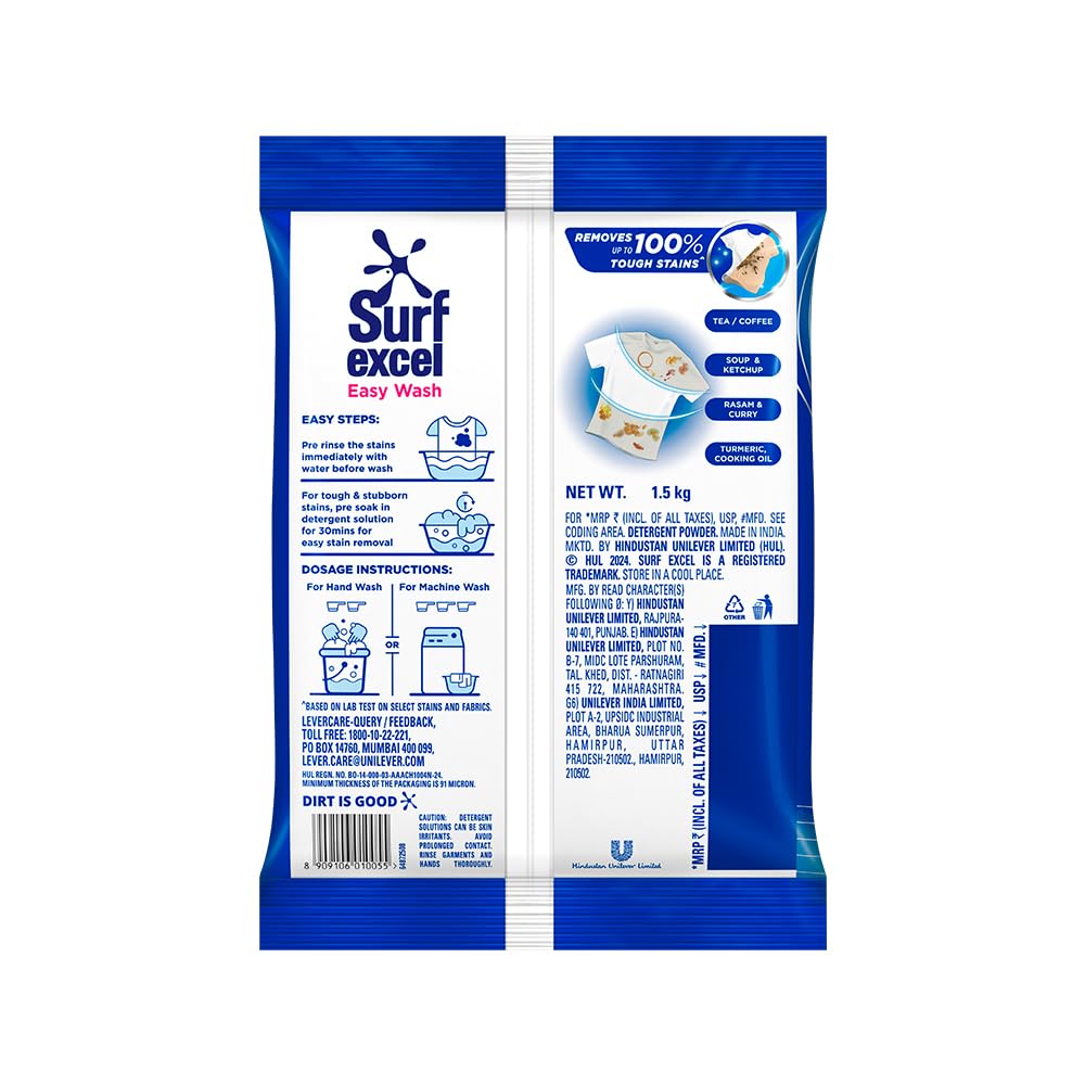 Surf Excel Easy Wash Detergent Powder - 1.5 kg