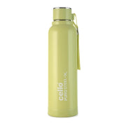 Cello Puro Steel-X Benz 900 PU Insulated Water Bottle 650 ml Green | BPA Free, Leakproof, ISI Certified |Hot & Cold Bottle for Gym, Office, College, Travel, Camping, Indoor & Outdoor Sports & Yoga