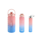 CELLO All Day Set of 3 Pieces Water Bottles Daily Use, Pink (310ml, 790ml, 2085ml) | BPA Free Leakproof Lightweight Easy to Carry Different Sizes Water Bottle For School, Workout, Gym & Office