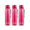 CELLO My Tag PET Water Bottle | 100% food grade | Leak proof and Break proof | Set of 3-1000ml | Pink