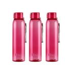 CELLO My Tag PET Water Bottle | 100% food grade | Leak proof and Break proof | Set of 3-1000ml | Pink