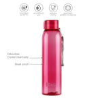 CELLO My Tag PET Water Bottle | 100% food grade | Leak proof and Break proof | Set of 3-1000ml | Pink