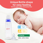 Pigeon Flexible Baby Feeding Bottle | Japan's No.1 Brand | Ideal for 12+ Month Babies | BPA Free| BPS Free | Uniquely Designed Nipple Releases Milk only When Baby Drinks | Blue Colour | 240 ml