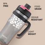 MILTON Champion 1250 2-in-1 Sip or Gulp Lid Tumbler 1.21L | Tritan Plastic Water Bottle with Handle | Leak-Proof, BPA-Free | Perfect for School, Gym, Office, Travel Bottle for Men and Women, Black