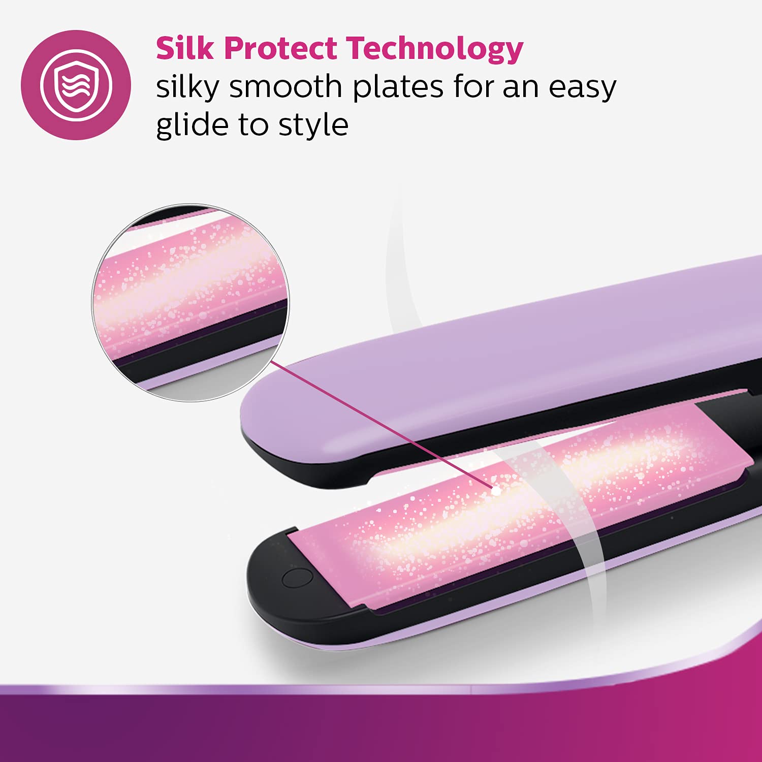 Philips Bhs393/40 Straightener With Silkprotect Technology. Straighten, Curl, Suitable For All Hair Types, Lavender & Hp8100/60 Hair Dryer (Blue) - 1000 Watts