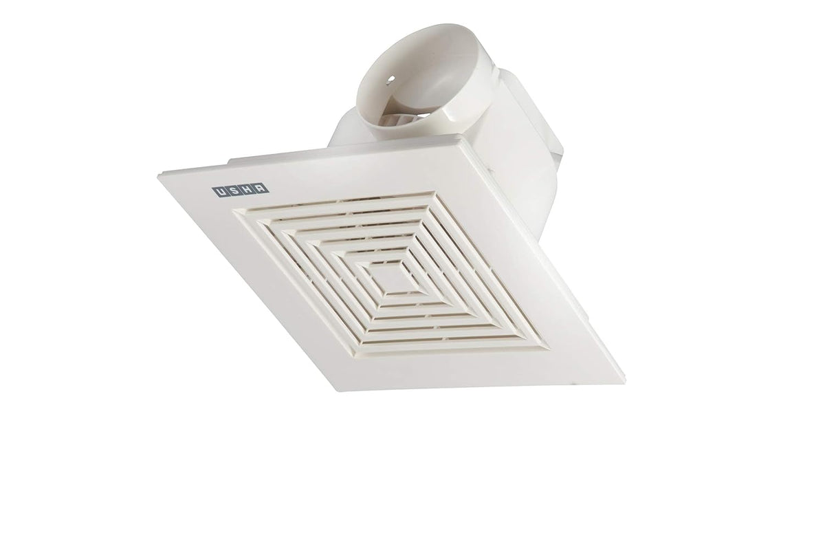 Usha Crisp Air Premia CV 260mm (10-Inch) Ceiling-Mounted Exhaust Fan for Kitchen/Bathroom | 100% Copper Motor | Rust-Proof Body & Blades | Low Noise | Easy to Install | 2-Year Warranty | White