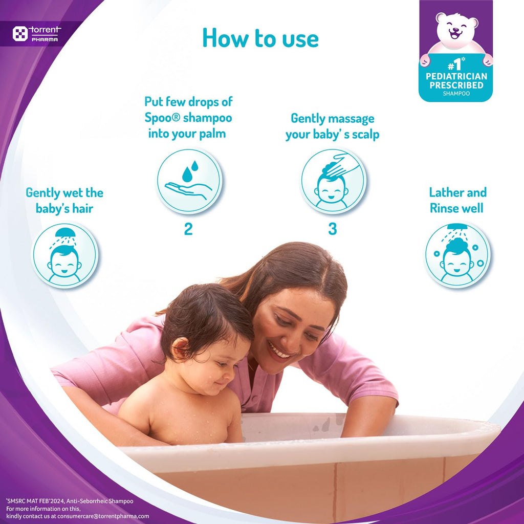 Spoo No-Tear Formula baby shampoo 125ml from Tedibar Family + Tedibar Moisturising Baby Bathing Bar 75g - By Torrent Pharma