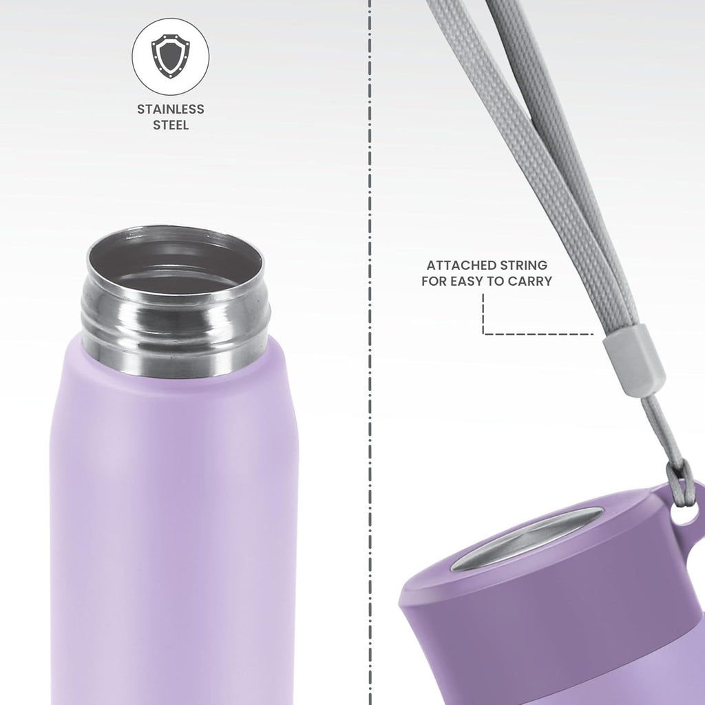 MILTON Handy 850 Stainless Steel Sipper Water Bottle 780 ml, Single Walled, ISI Certified I Leak Proof Lid, Rust Proof I For School, Office, Gym I Purple