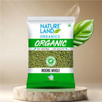 Natureland Organics Moong Sabut/Whole Daal 1 Kg - Organic Healthy Pulses