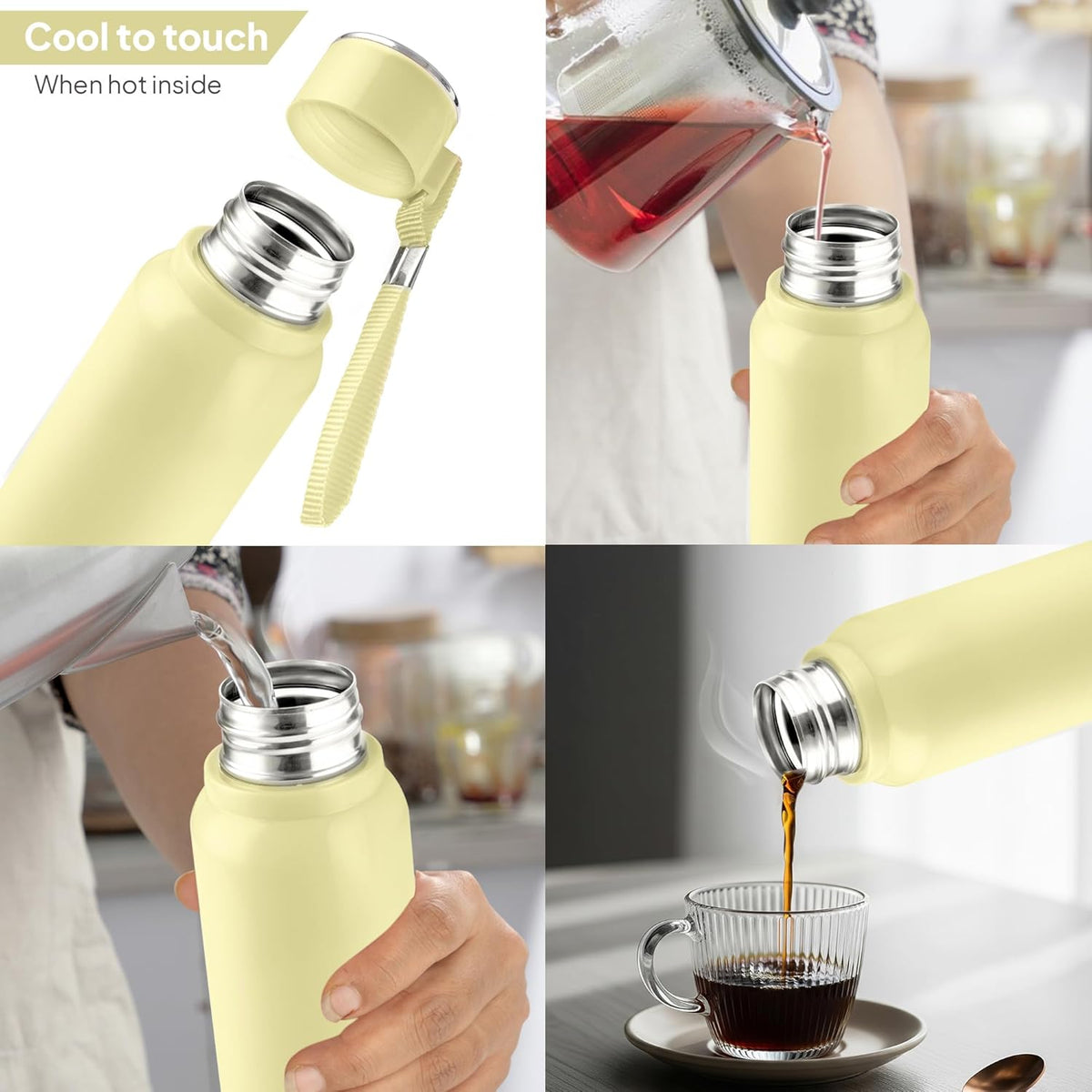 Cello Puro Steel-X Benz 900 PU Insulated Water Bottle 650 ml Green | BPA Free, Leakproof, ISI Certified |Hot & Cold Bottle for Gym, Office, College, Travel, Camping, Indoor & Outdoor Sports & Yoga